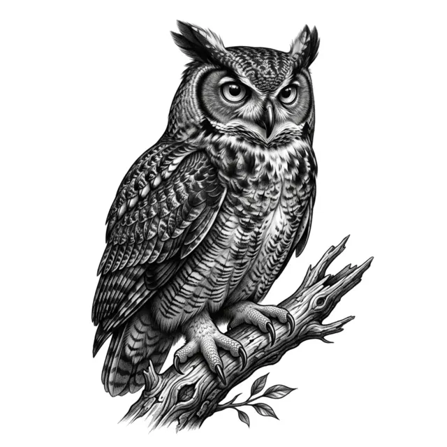 Realism tattoo design: an owl