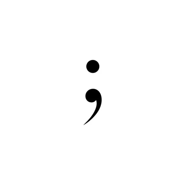 Minimalist tattoo design: a semicolon