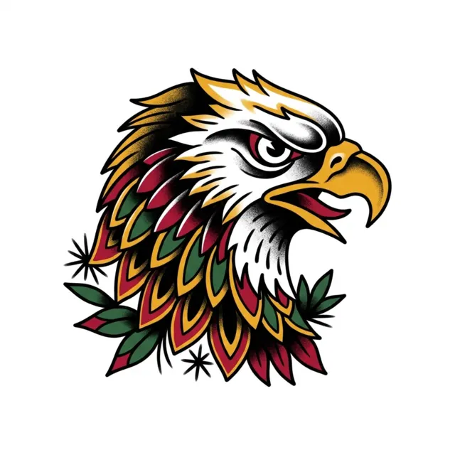 American traditional tattoo design: an eagle head
