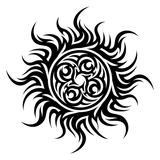 Tribal tattoo design: a sun