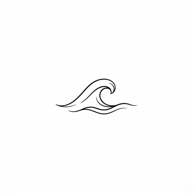 Minimalist tattoo design: a small wave