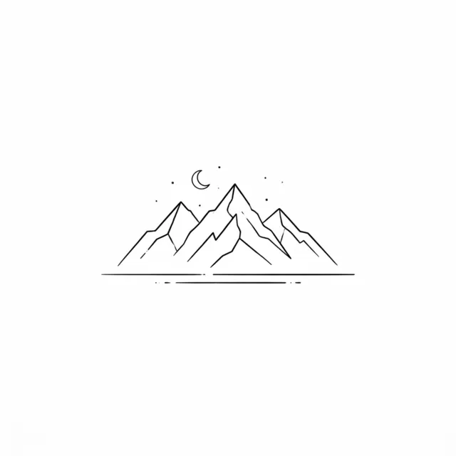 Minimalist tattoo design: a mountain outline