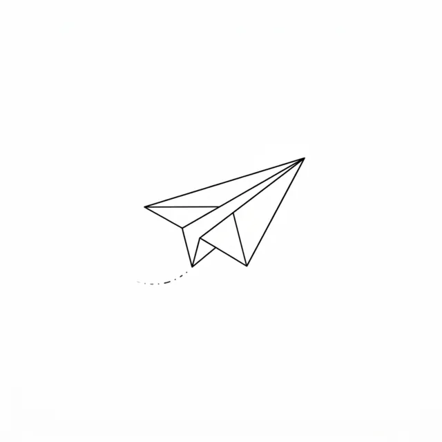 Minimalist tattoo design: a paper airplane