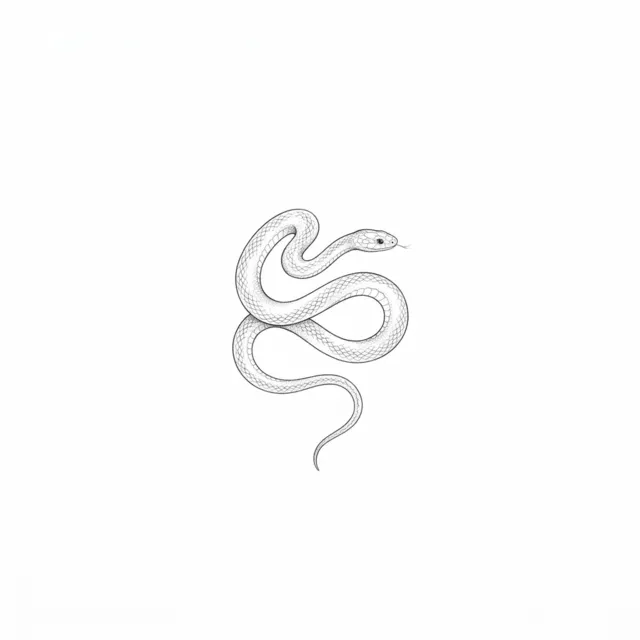 Fine line tattoo design: a small snake