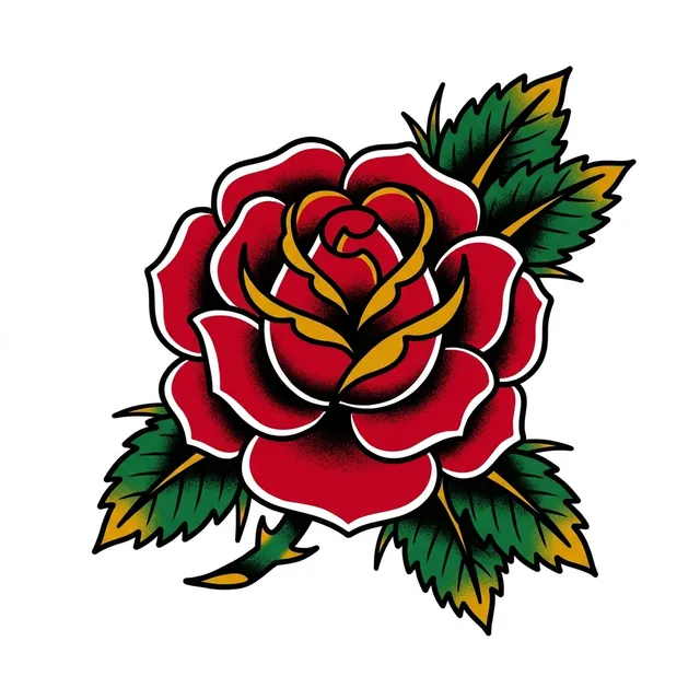 Traditional tattoo design: a rose