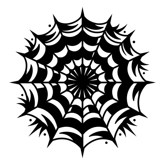 Blackwork tattoo design: a spider web
