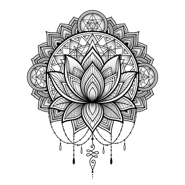 Geometric tattoo design: a mandala lotus