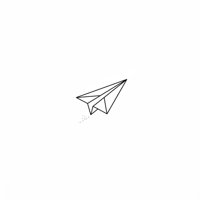 Minimalist tattoo design: a tiny paper plane