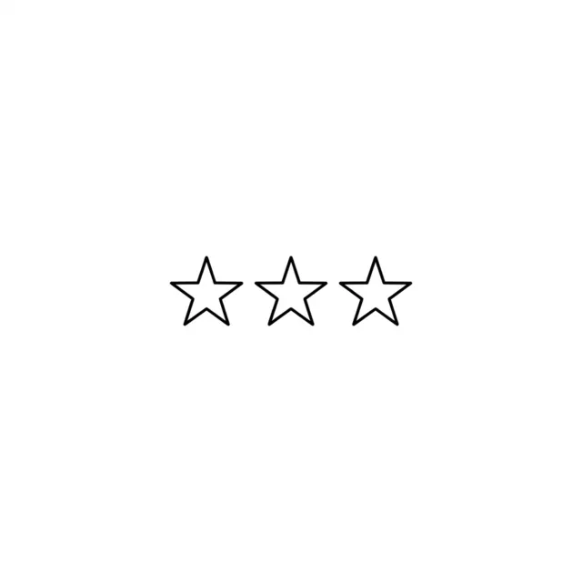Minimalist tattoo design: three small stars in a row