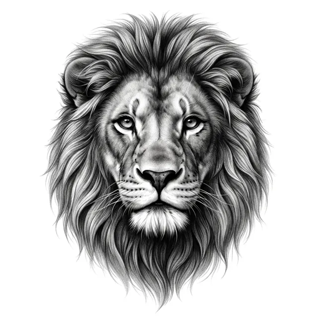 Realism tattoo design: a lion portrait
