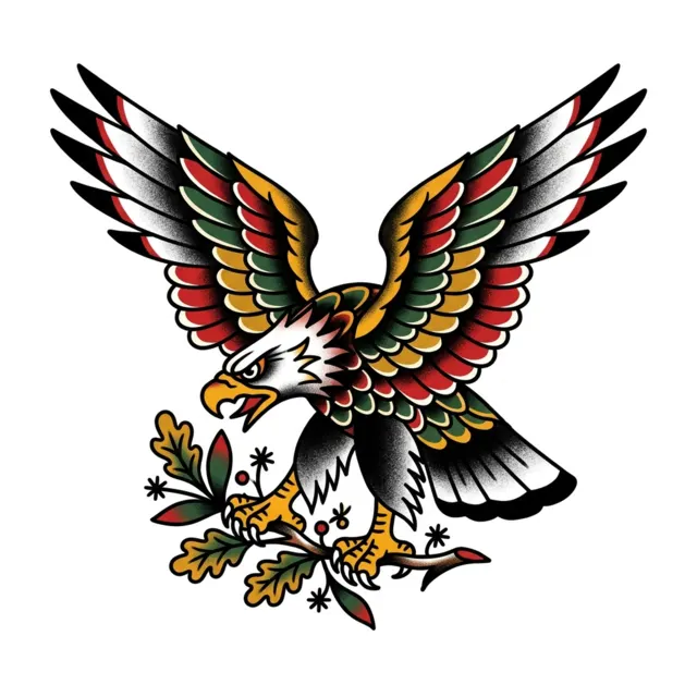 American traditional tattoo design: an eagle with spread wings