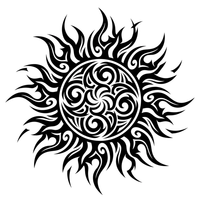 Tribal tattoo design: a sun