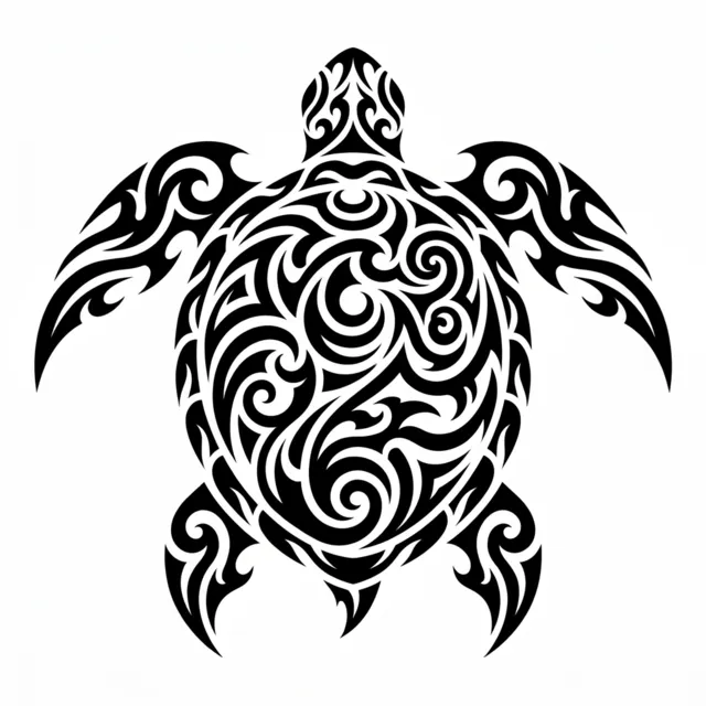 Tribal tattoo design: a turtle
