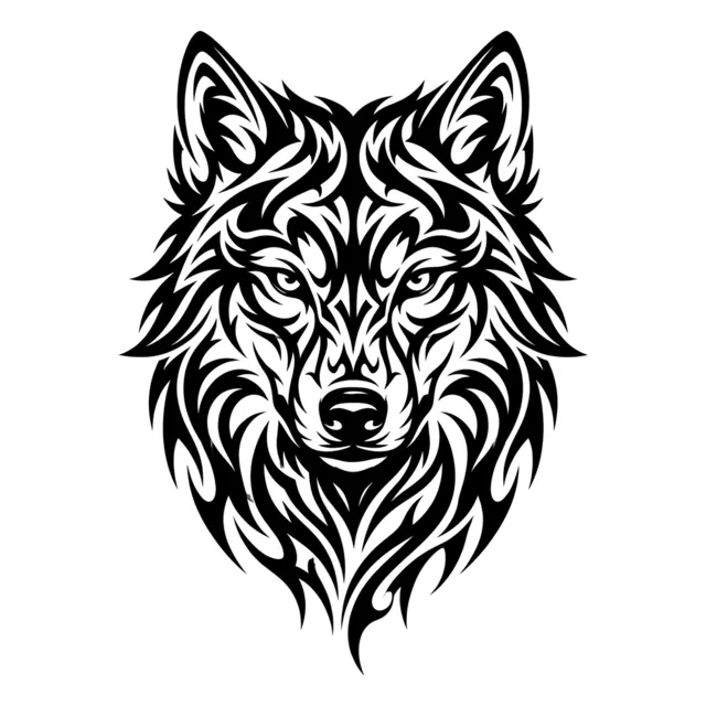 Tribal tattoo design: a wolf head